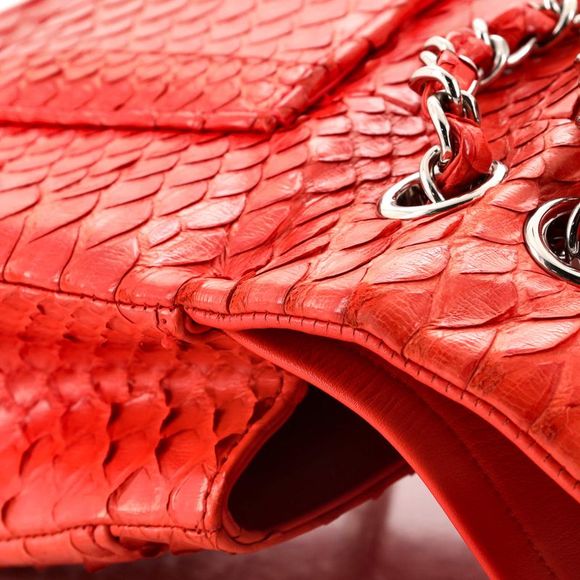 Chanel Classic Double Flap Bag Python Medium Orange - Picture 11 of 13